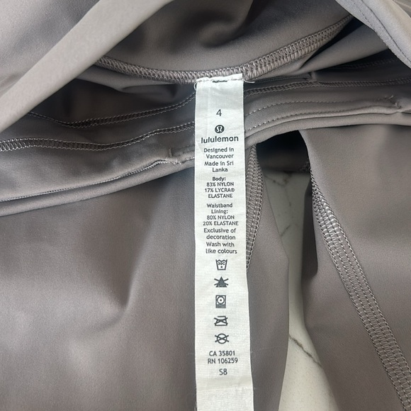 Lululemon Speed Wunder Tight Leggings Grey White size 4 - Picture 5 of 9